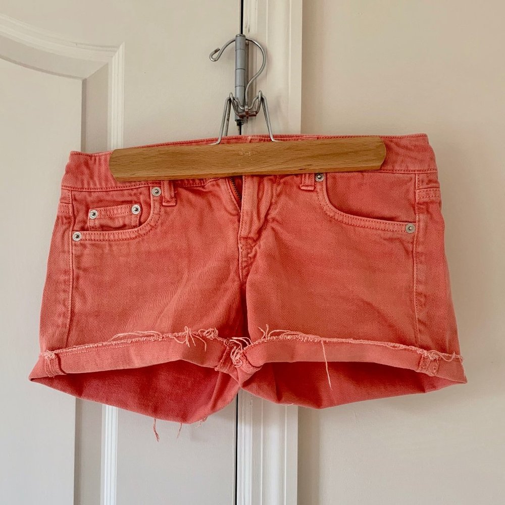 American Eagle Coral Denim Shorts